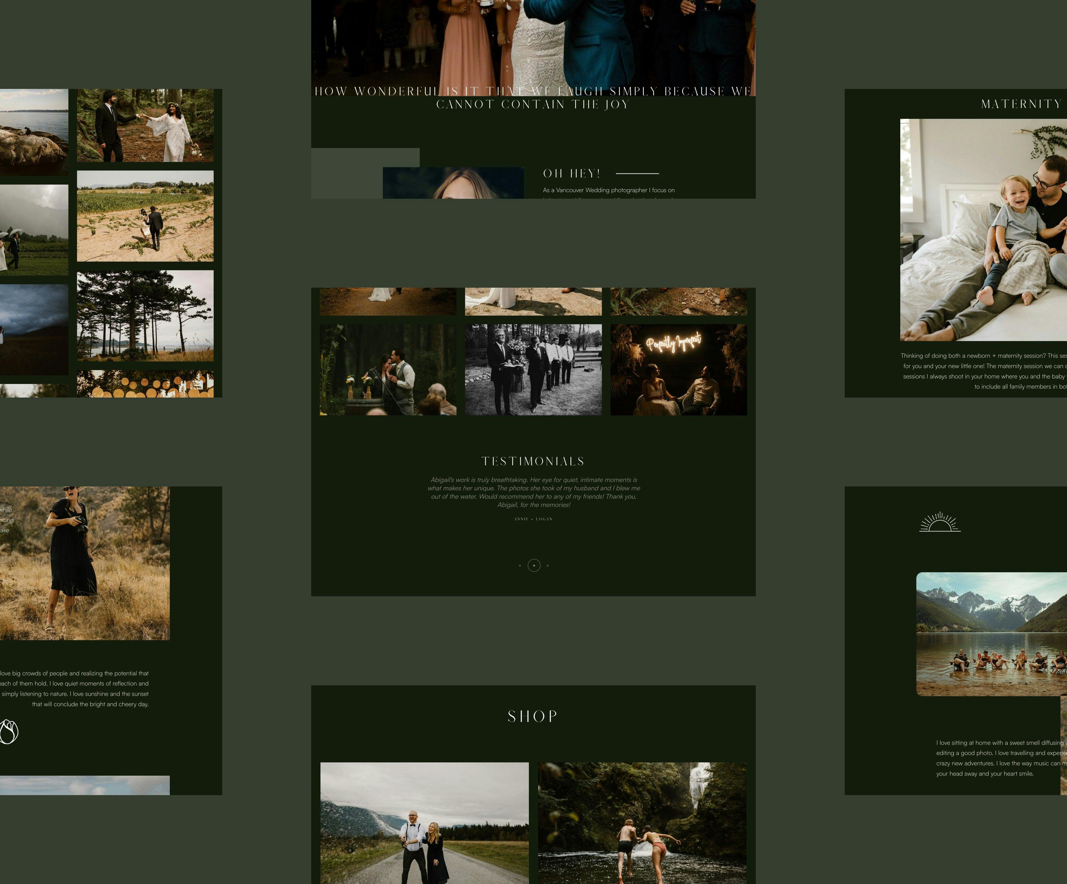 Abigail Photography's website design