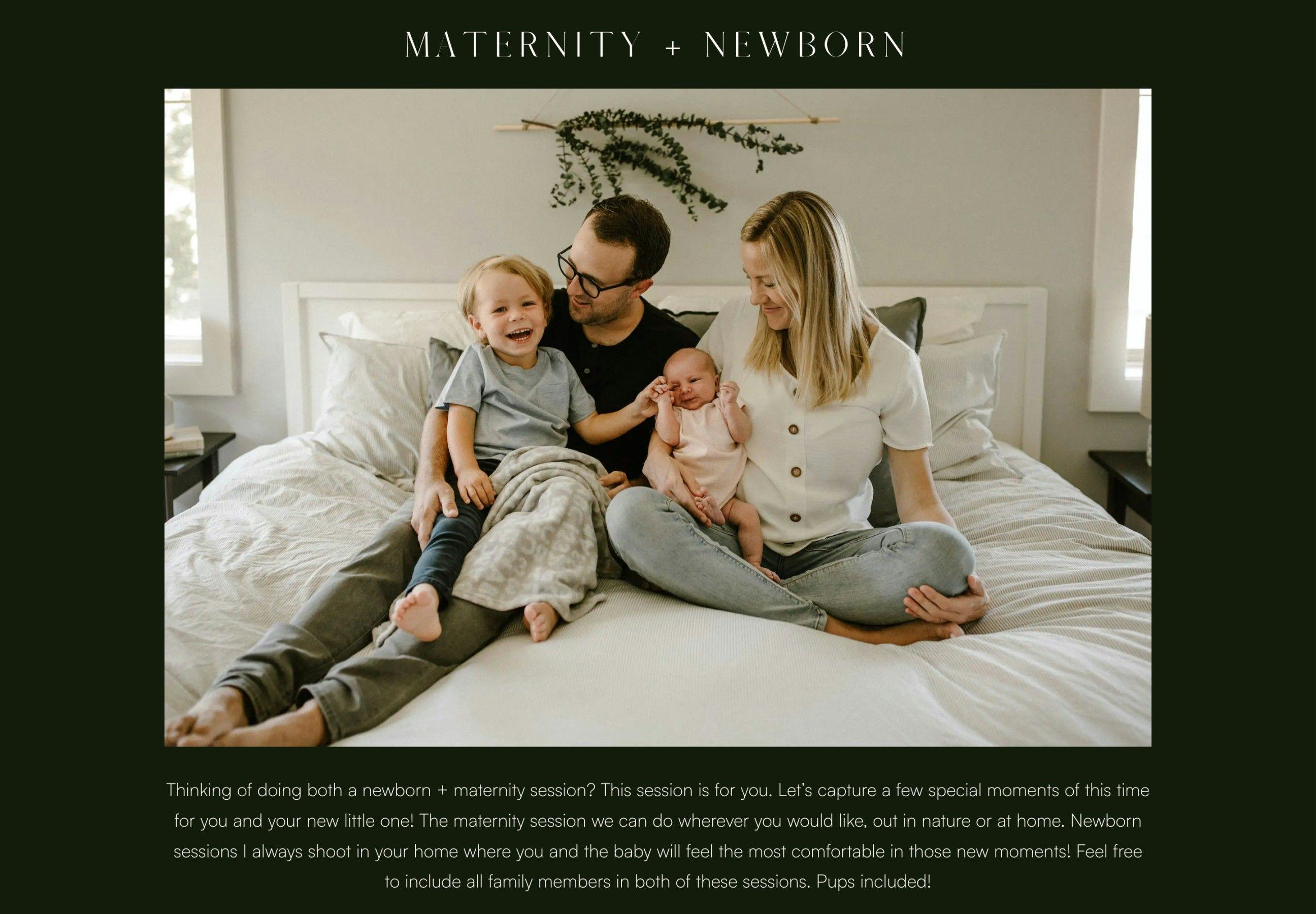 Maternity and Newborn page